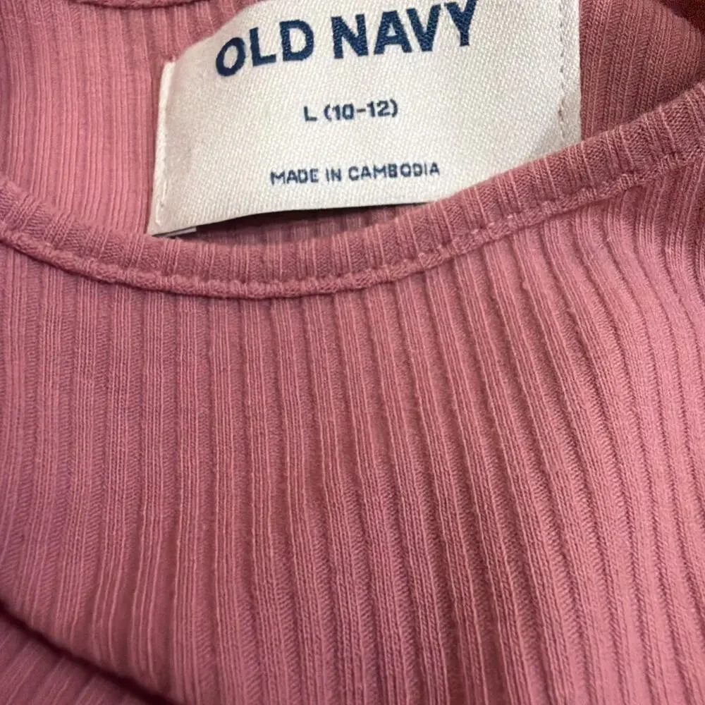 OLD NAVY Fit & Flare Long-Sleeve Ribbed Dress - Girls L 10-12 NWT